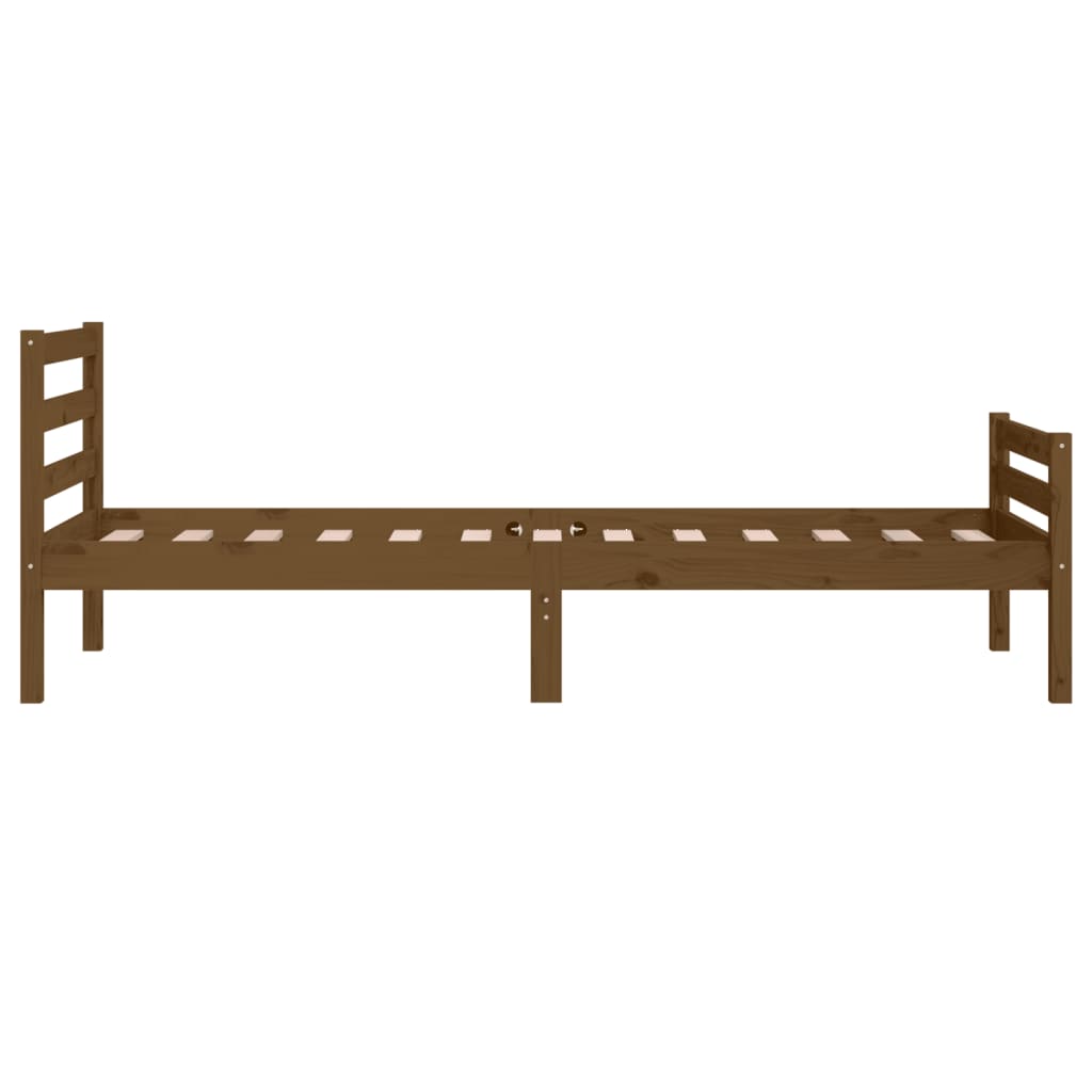 Cadre de lit sans matelas marron miel bois massif 75x190 cm - XIOS