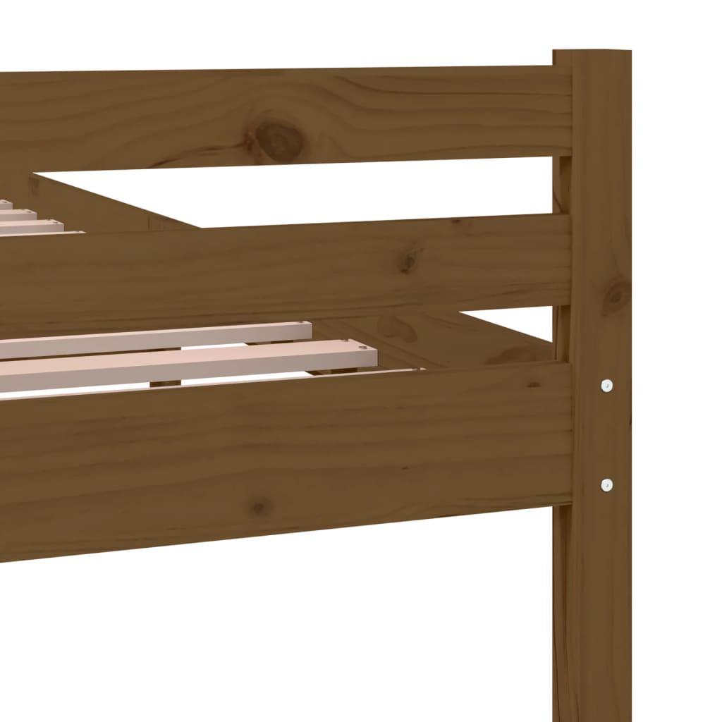 Cadre de lit sans matelas marron miel bois massif 120x190 cm - XIOS