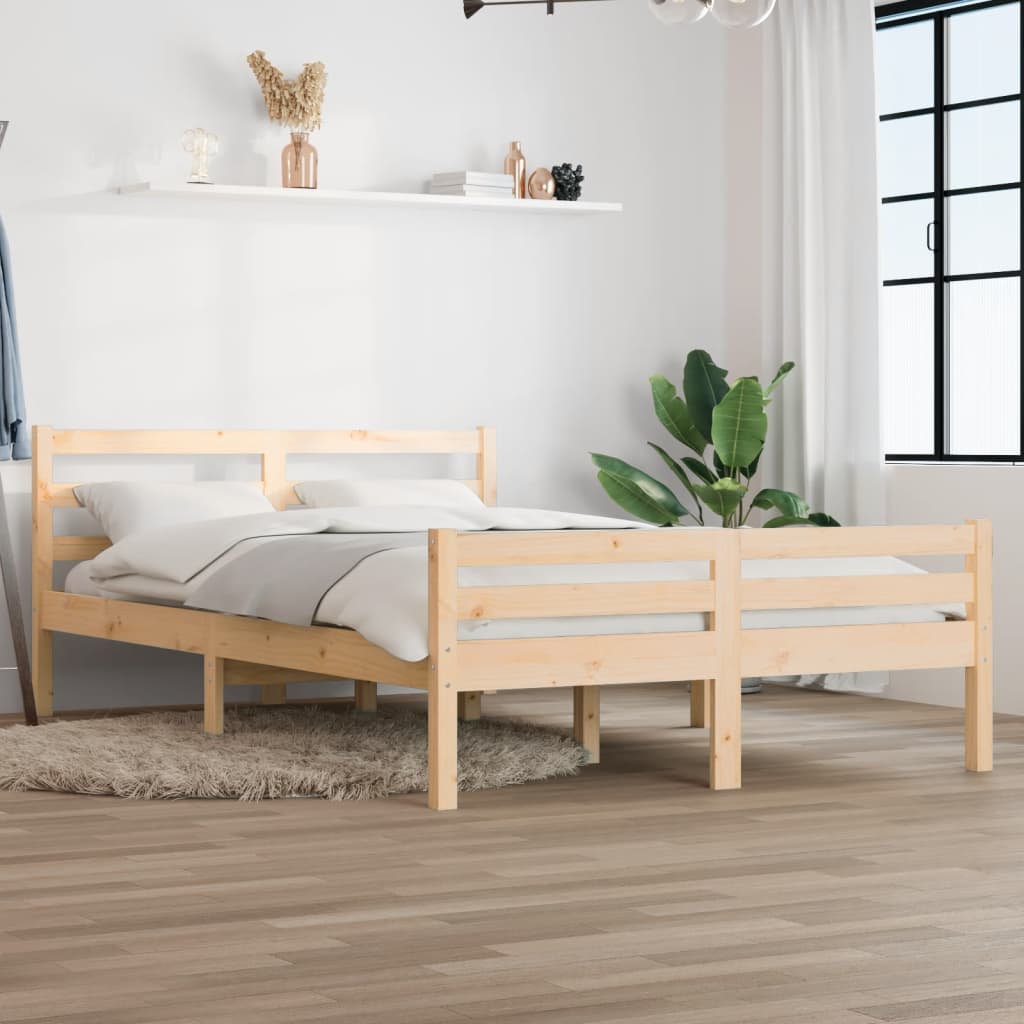 Cadre de lit sans matelas bois massif 135x190 cm - XIOS