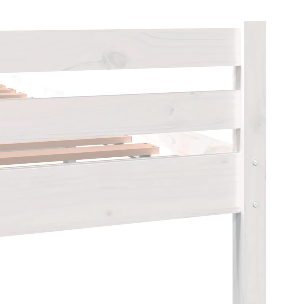 Cadre de lit sans matelas blanc bois massif 135x190 cm - XIOS