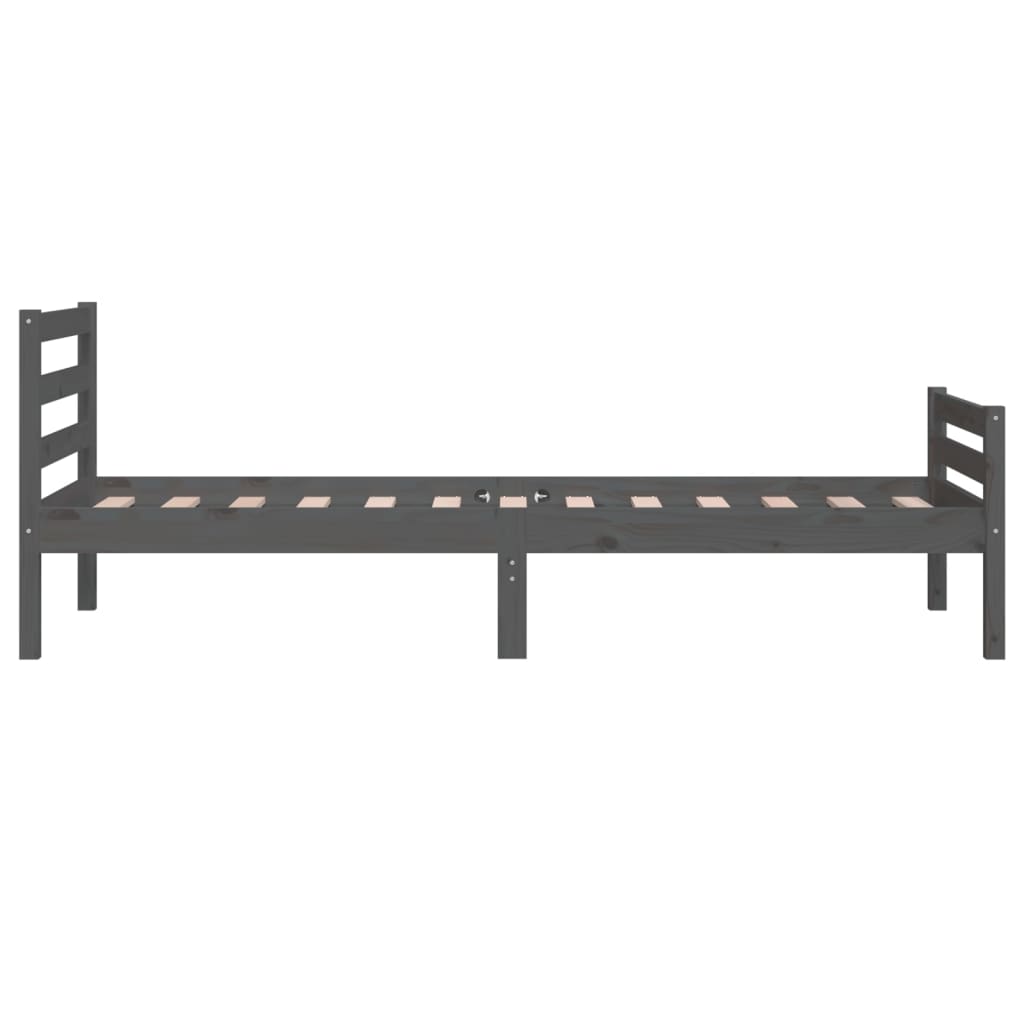 Cadre de lit sans matelas gris bois massif 100x200 cm - XIOS