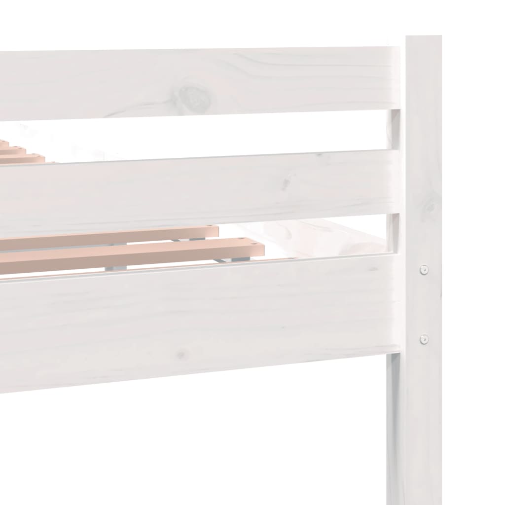 Cadre de lit sans matelas blanc bois massif 140x200 cm - XIOS