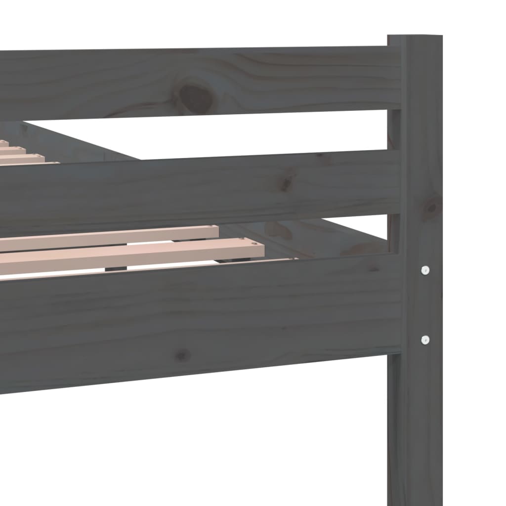 Cadre de lit sans matelas gris bois massif 150x200 cm - XIOS