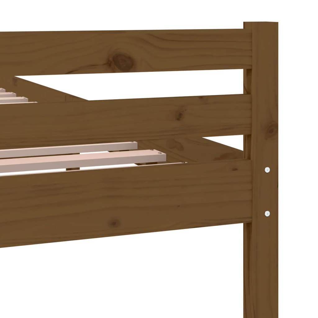 Cadre de lit sans matelas marron miel bois massif 150x200 cm - XIOS