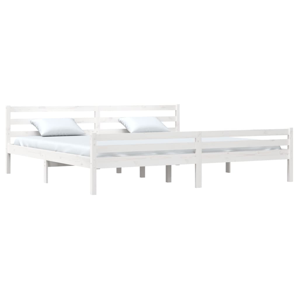 Cadre de lit sans matelas blanc bois massif 200x200 cm - XIOS
