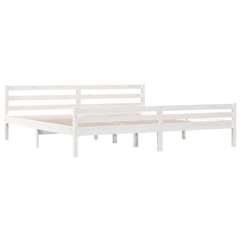 Cadre de lit sans matelas blanc bois massif 200x200 cm - XIOS