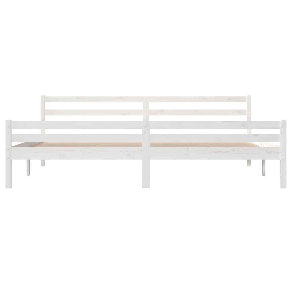 Cadre de lit sans matelas blanc bois massif 200x200 cm - XIOS