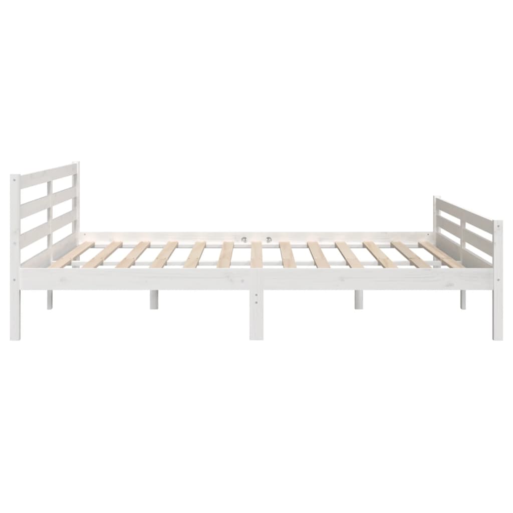 Cadre de lit sans matelas blanc bois massif 200x200 cm - XIOS
