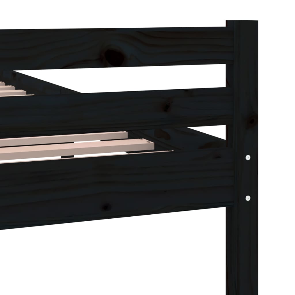 Cadre de lit sans matelas noir bois massif 200x200 cm - XIOS
