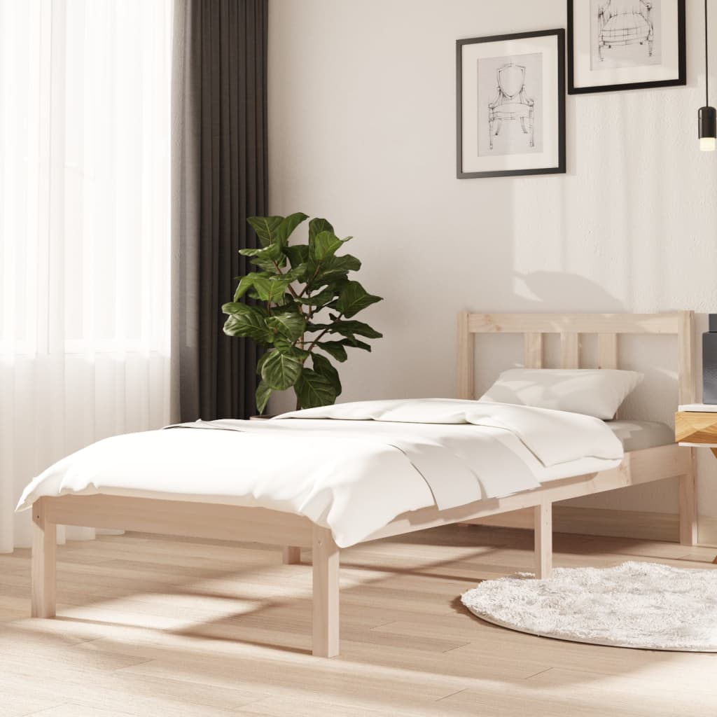 Cadre de lit sans matelas bois massif 75x190 cm - XIOS
