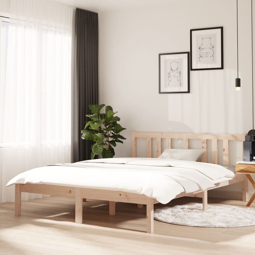 Cadre de lit sans matelas bois massif 135x190 cm - XIOS