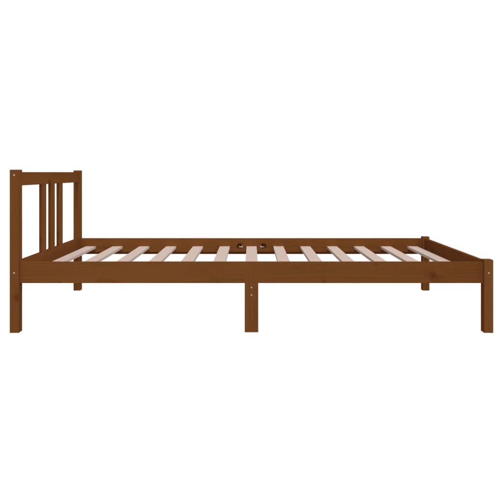 Cadre de lit sans matelas marron miel bois massif 90x200 cm - XIOS