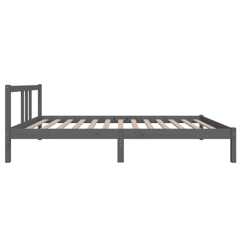 Cadre de lit sans matelas gris bois massif 100x200 cm - XIOS