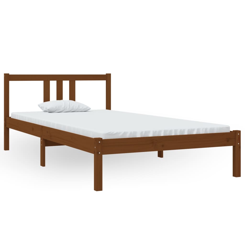 Cadre de lit sans matelas marron miel bois massif 100x200 cm - XIOS
