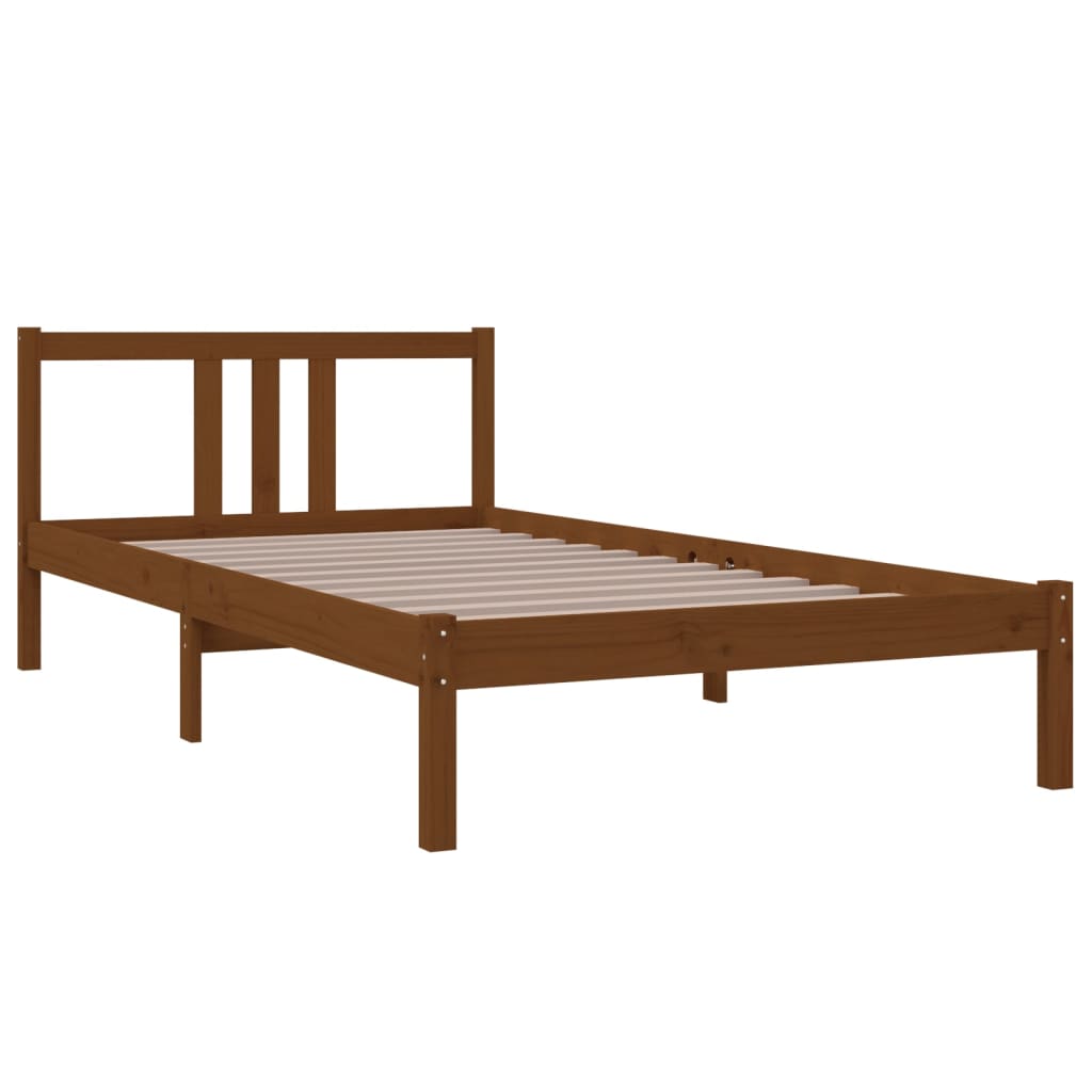 Cadre de lit sans matelas marron miel bois massif 100x200 cm - XIOS