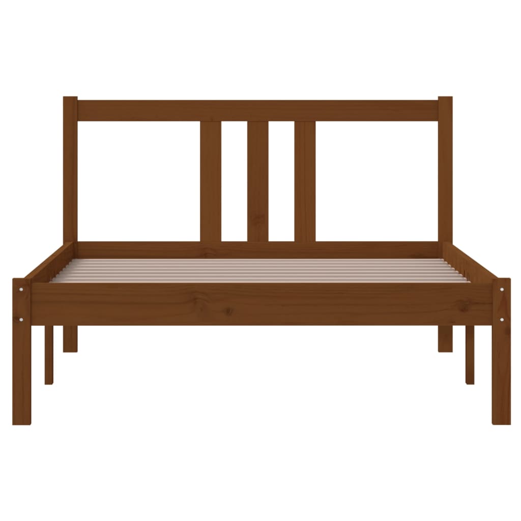 Cadre de lit sans matelas marron miel bois massif 100x200 cm - XIOS