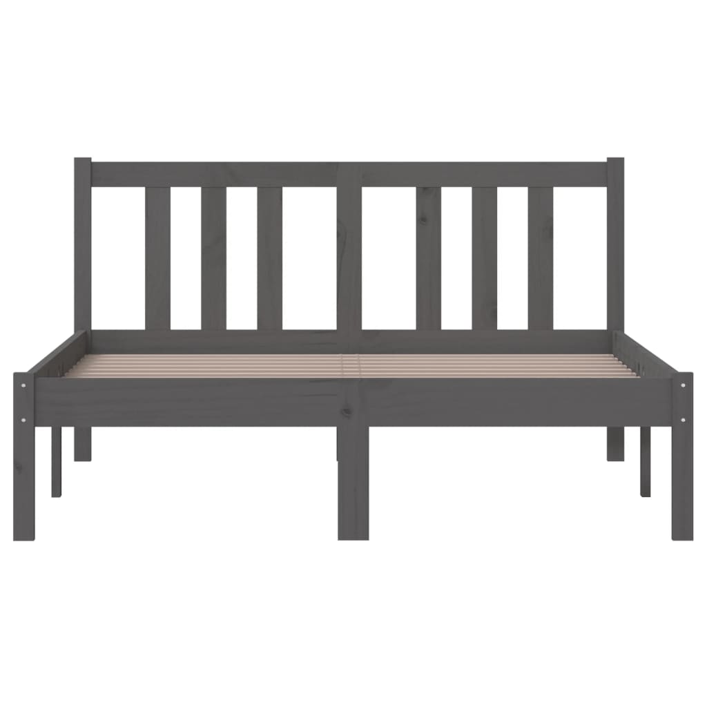 Cadre de lit sans matelas gris bois massif 120x200 cm - XIOS