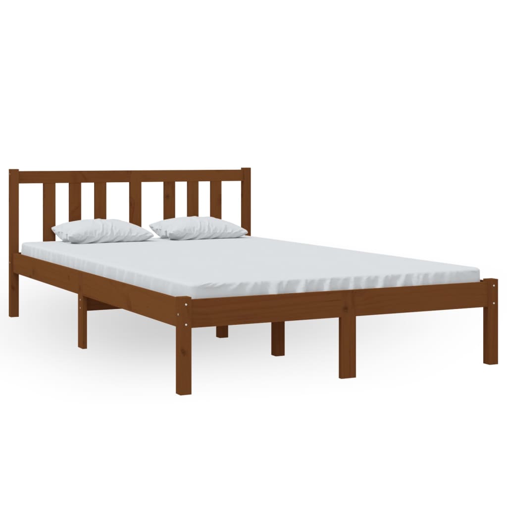 Cadre de lit sans matelas marron miel bois massif 120x200 cm - XIOS