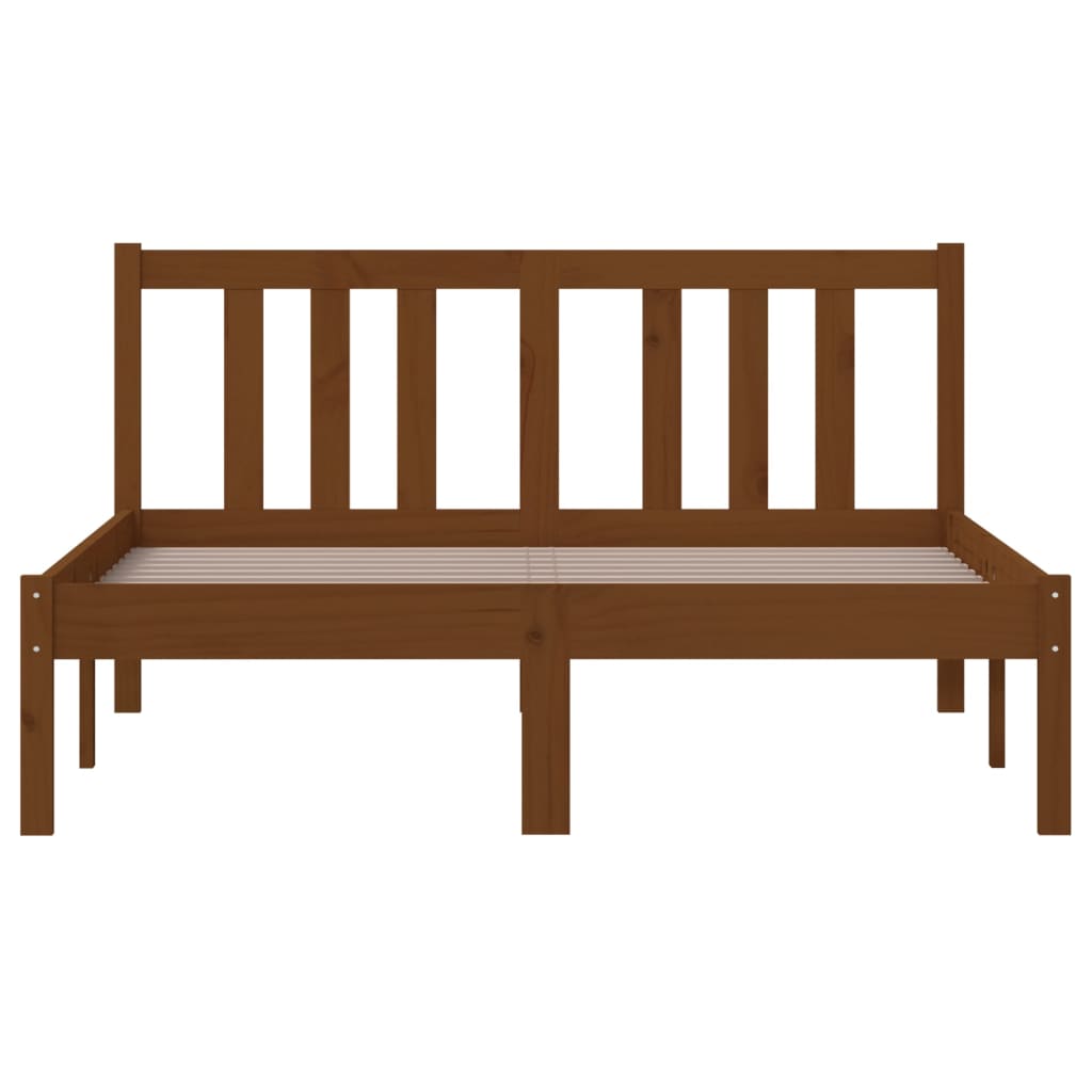Cadre de lit sans matelas marron miel bois massif 120x200 cm - XIOS