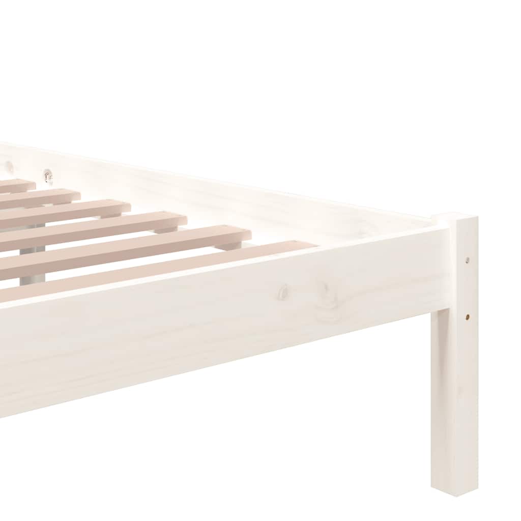Cadre de lit sans matelas blanc bois massif 160x200 cm - XIOS