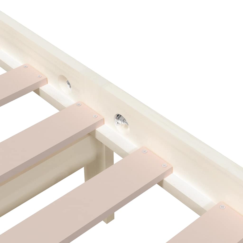 Cadre de lit sans matelas blanc bois massif 160x200 cm - XIOS