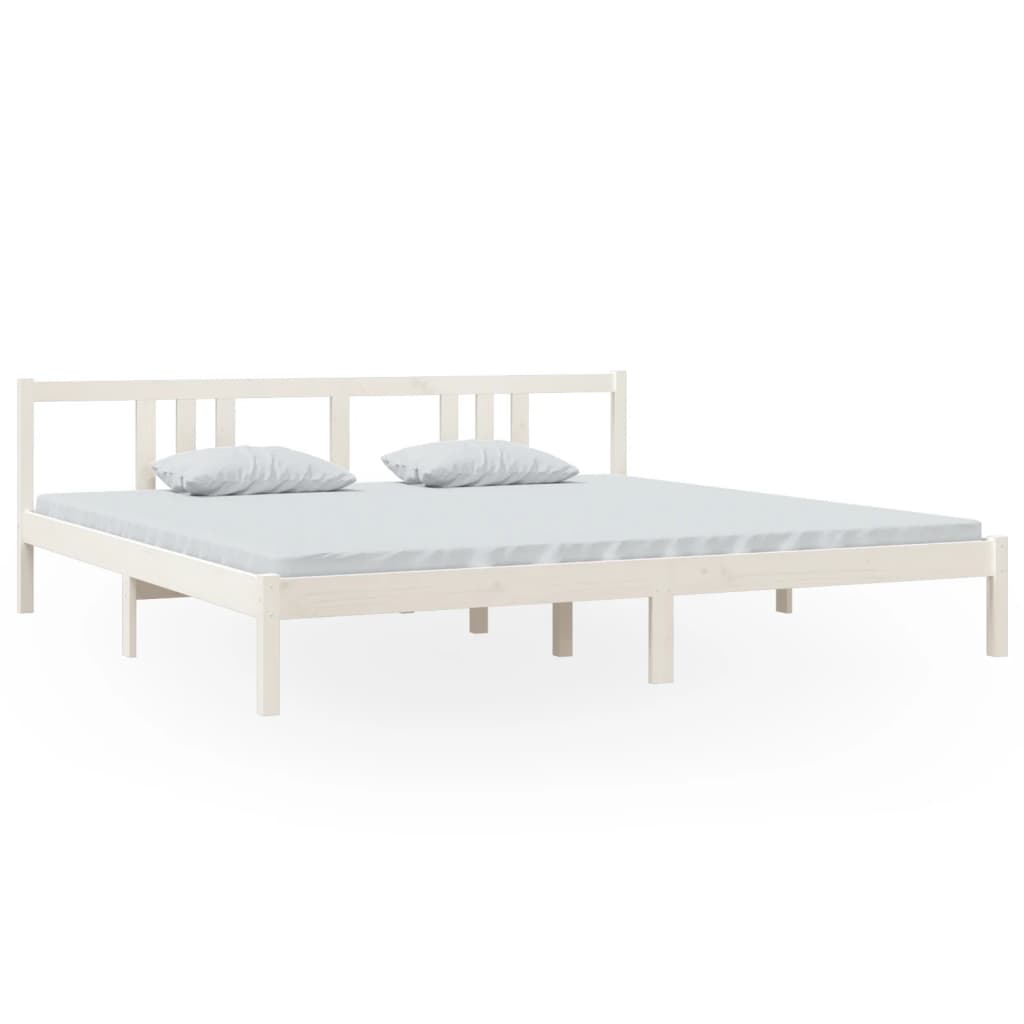 Cadre de lit sans matelas blanc bois massif 200x200 cm - XIOS