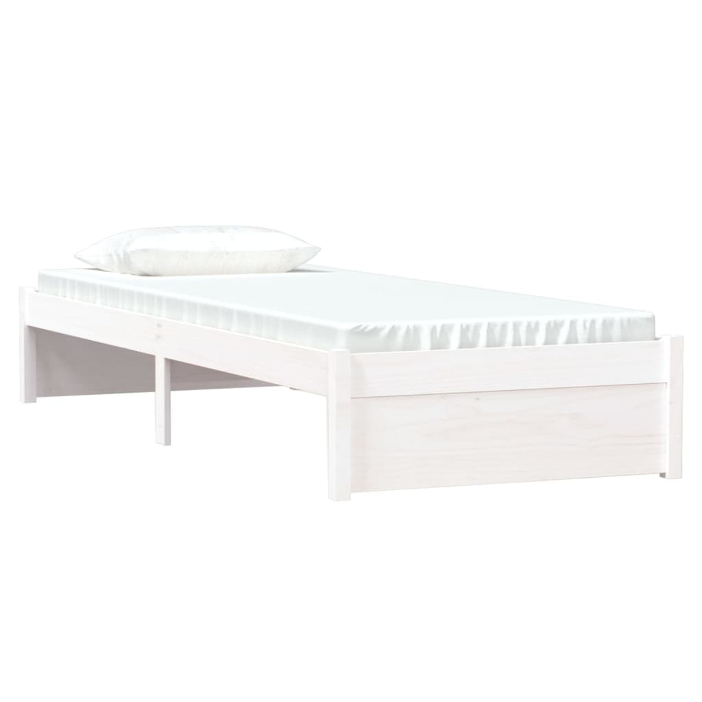 Cadre de lit sans matelas blanc bois massif 75x190 cm - XIOS