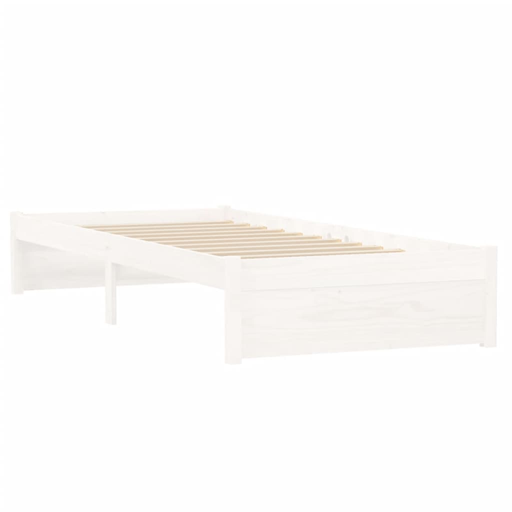 Cadre de lit sans matelas blanc bois massif 75x190 cm - XIOS