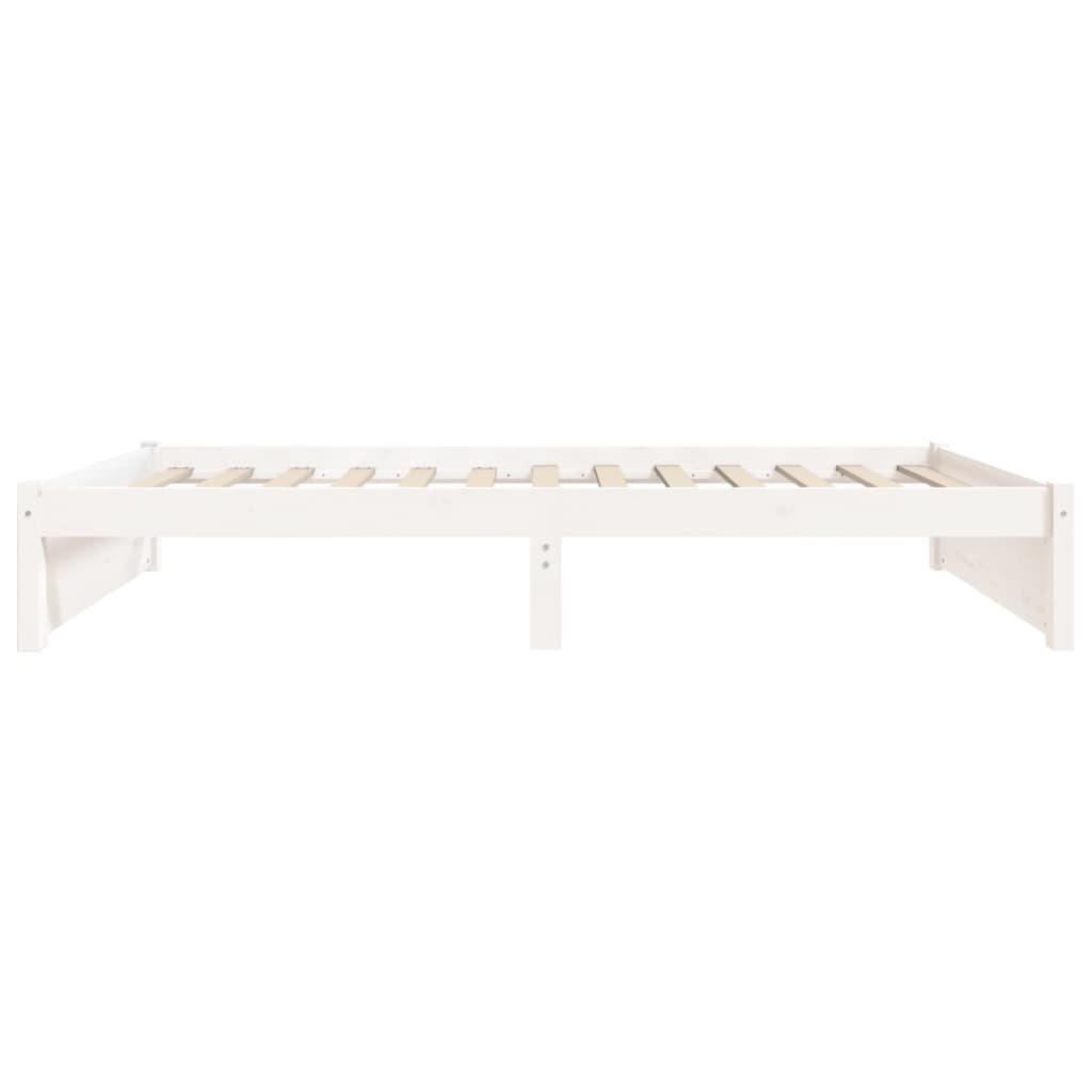 Cadre de lit sans matelas blanc bois massif 75x190 cm - XIOS