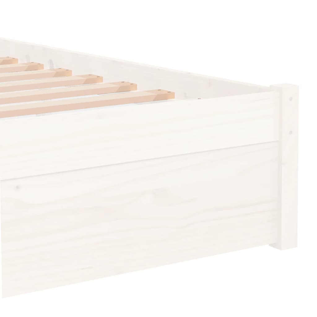 Cadre de lit sans matelas blanc bois massif 75x190 cm - XIOS