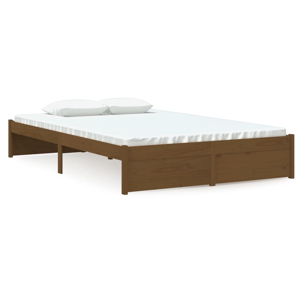 Cadre de lit sans matelas marron miel bois massif 120x190 cm - XIOS