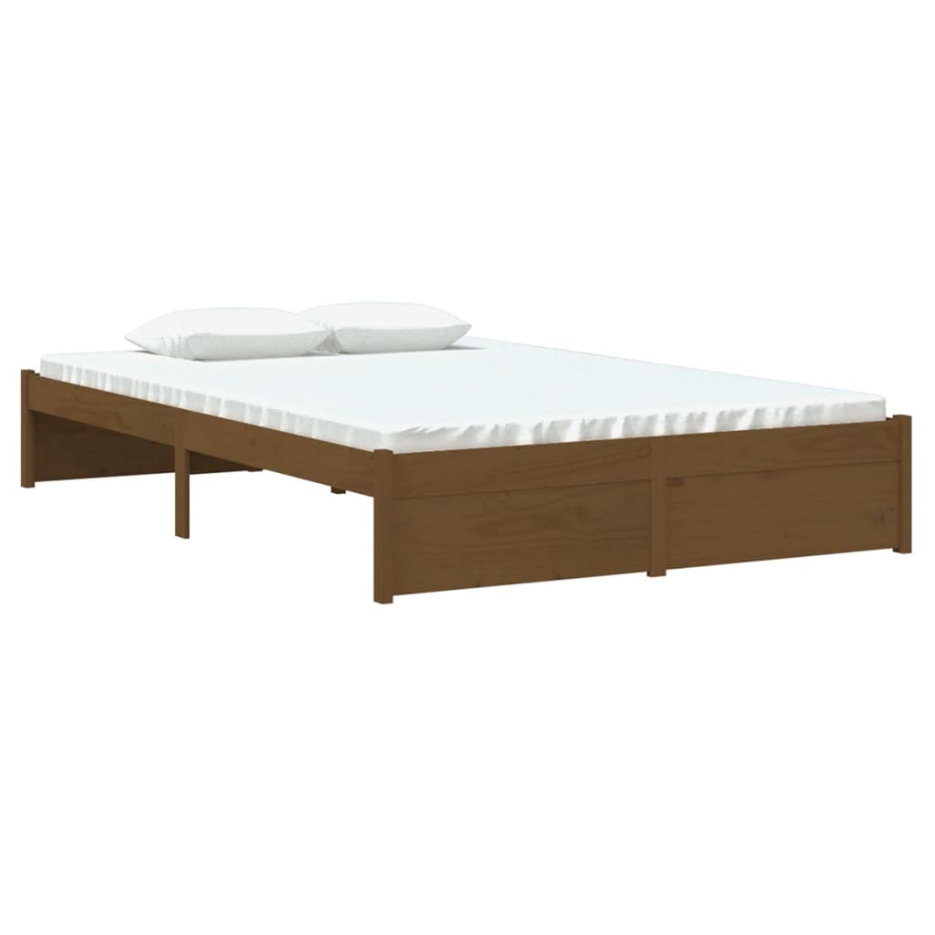 Cadre de lit sans matelas marron miel bois massif 120x190 cm - XIOS
