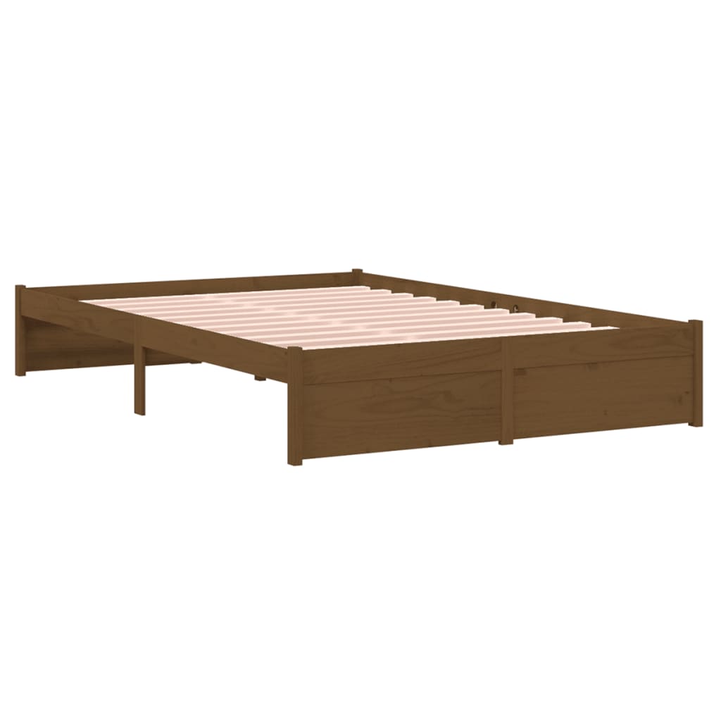 Cadre de lit sans matelas marron miel bois massif 120x190 cm - XIOS