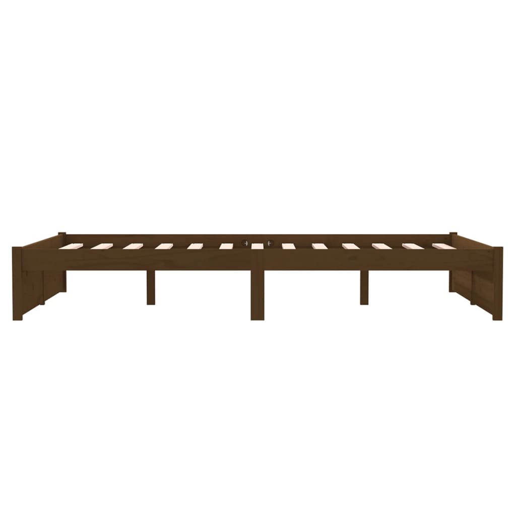 Cadre de lit sans matelas marron miel bois massif 120x190 cm - XIOS