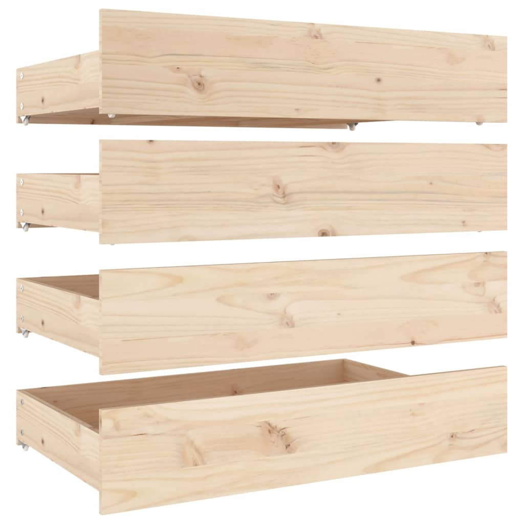 Tiroirs de lit 4 pcs Bois de pin massif - XIOS