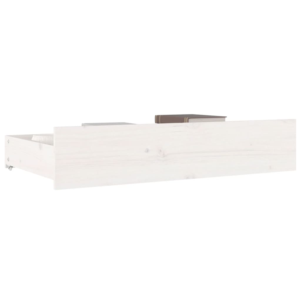 Tiroirs de lit 4 pcs Blanc Bois de pin massif - XIOS