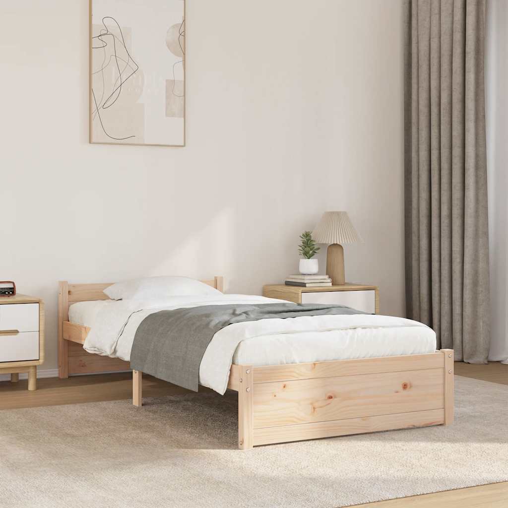 Cadre de lit sans matelas bois massif 75x190 cm - XIOS