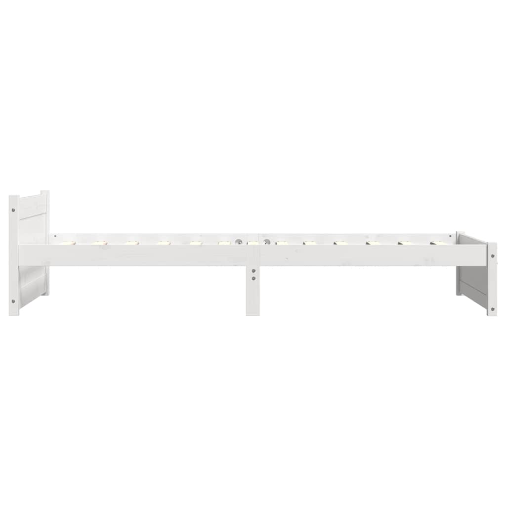 Cadre de lit sans matelas blanc bois massif 75x190 cm - XIOS