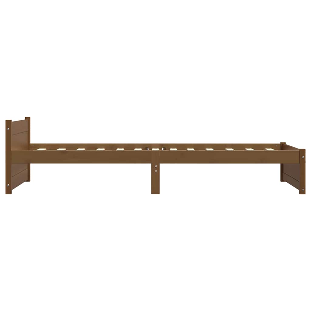 Cadre de lit sans matelas marron miel bois massif 75x190 cm - XIOS
