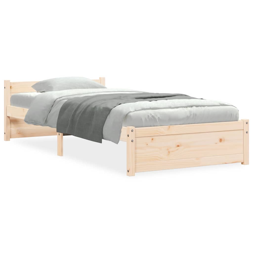 Cadre de lit sans matelas bois massif 90x190 cm - XIOS