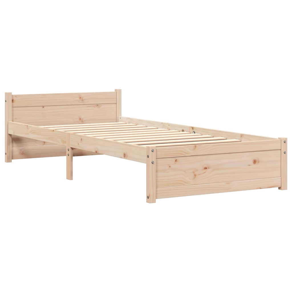 Cadre de lit sans matelas bois massif 90x190 cm - XIOS