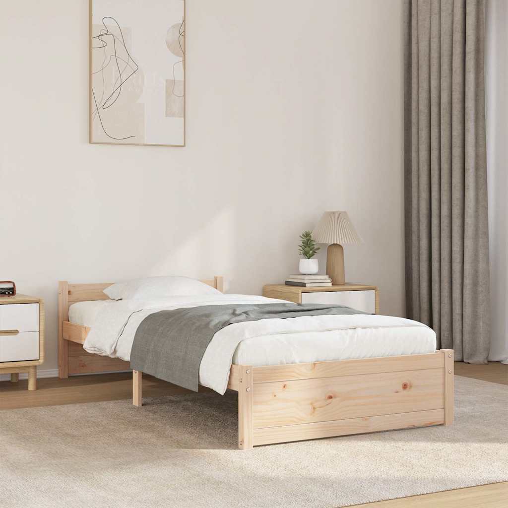 Cadre de lit sans matelas bois massif 90x190 cm - XIOS