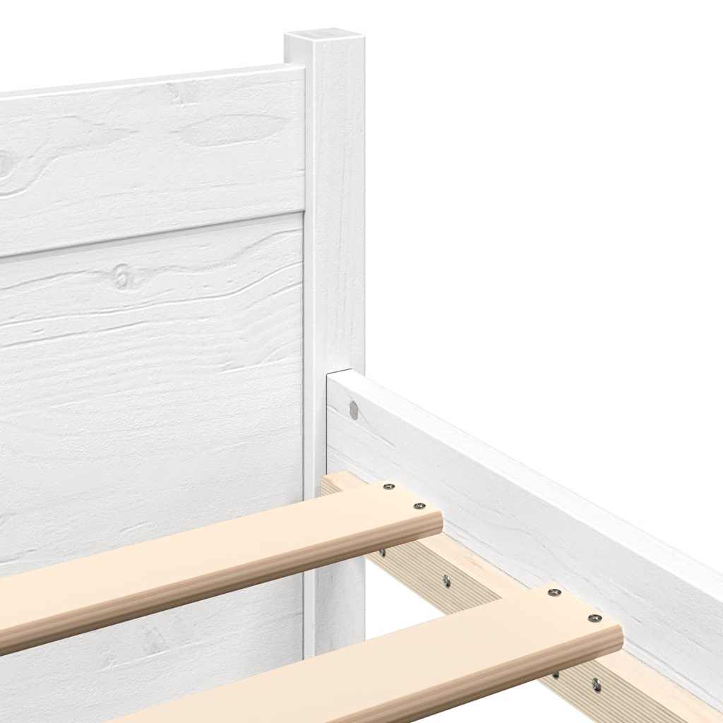 Cadre de lit sans matelas blanc bois massif 90x190 cm - XIOS