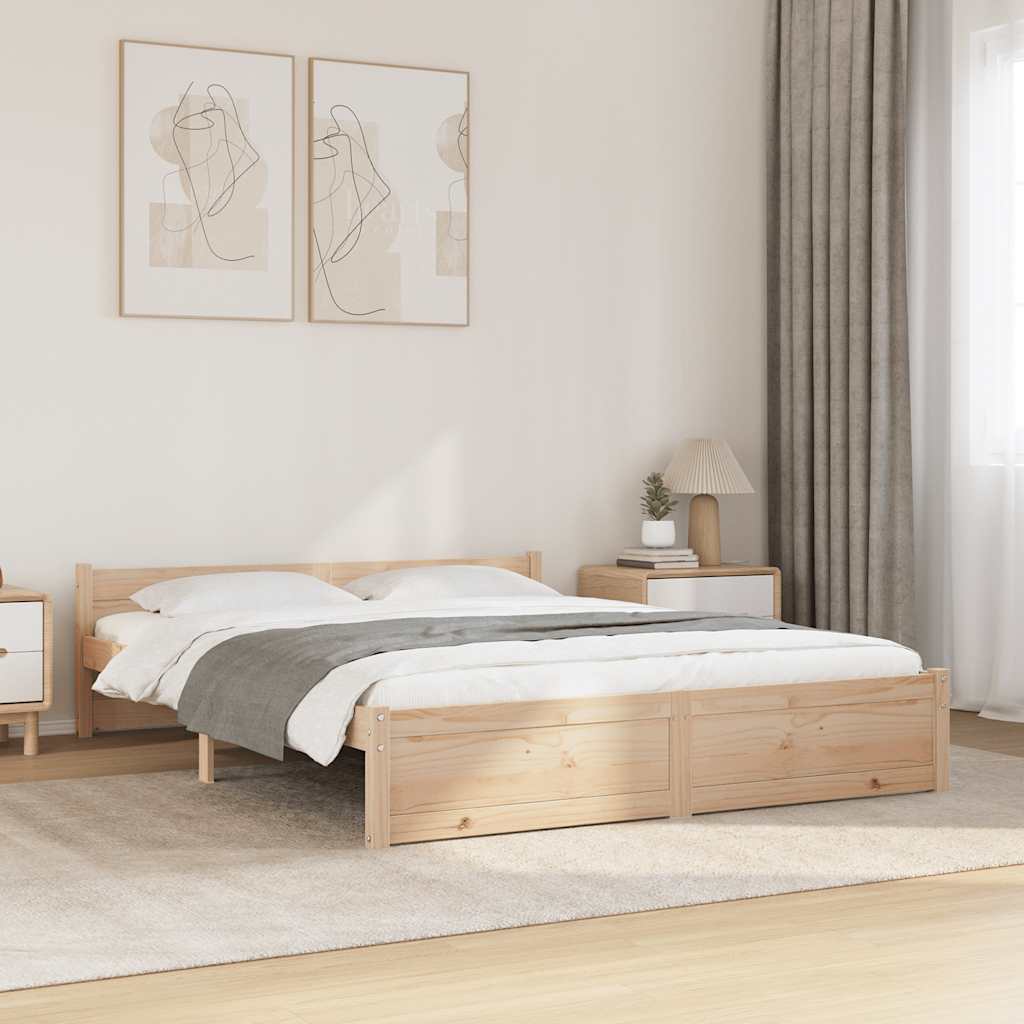Cadre de lit sans matelas bois massif 135x190 cm - XIOS