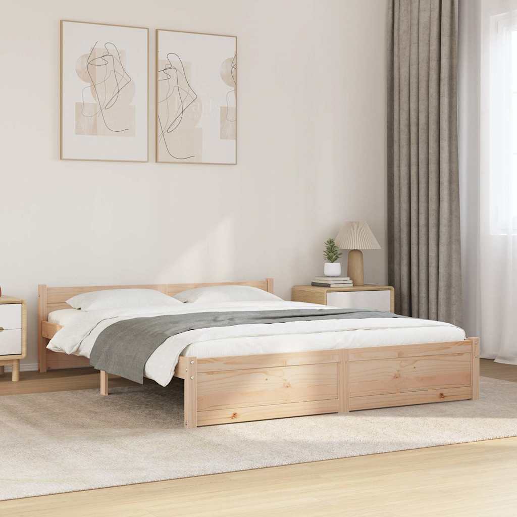 Cadre de lit sans matelas bois massif 140x200 cm - XIOS