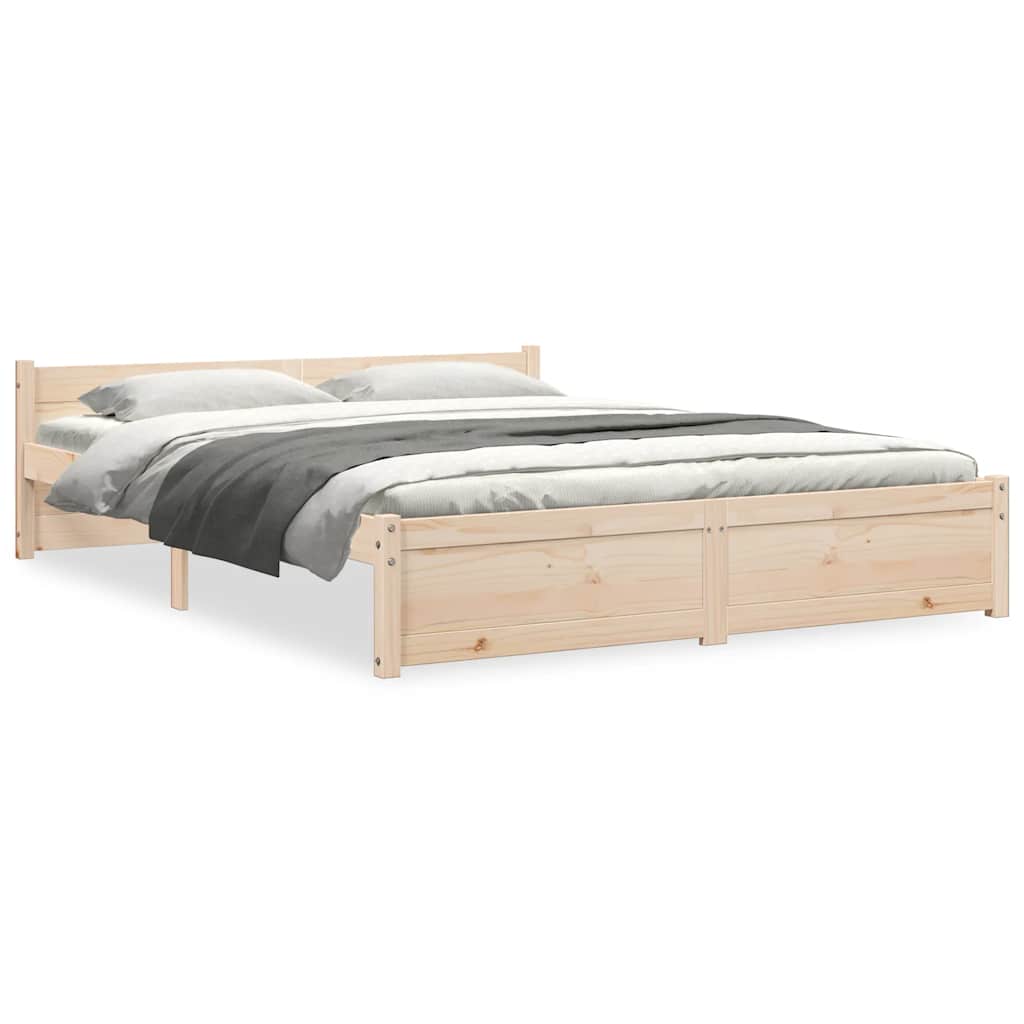Cadre de lit sans matelas bois massif 150x200 cm - XIOS