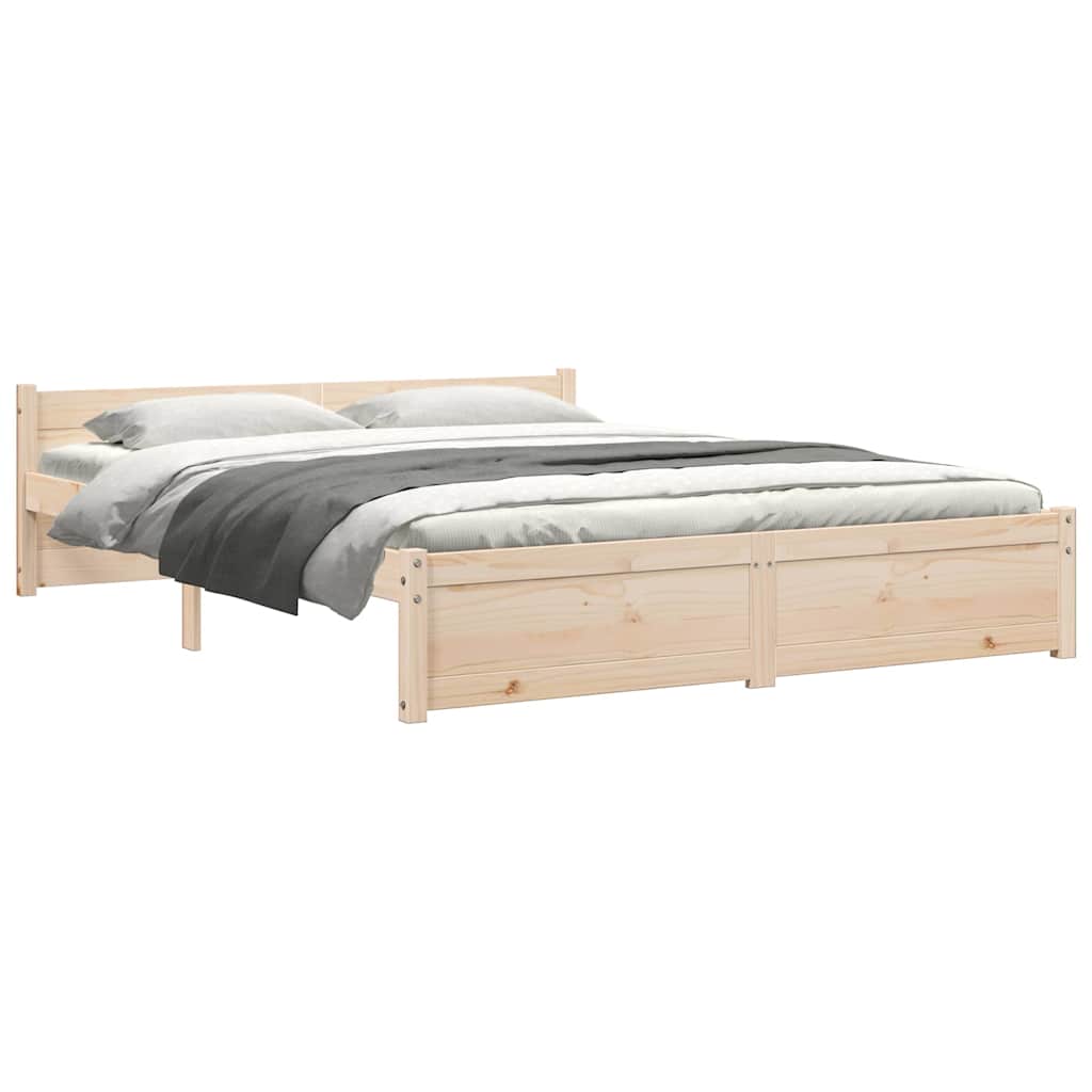 Cadre de lit sans matelas bois massif 150x200 cm - XIOS