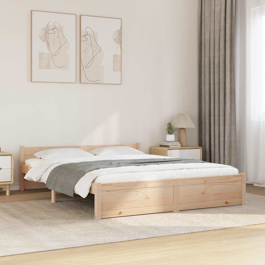 Cadre de lit sans matelas bois massif 150x200 cm - XIOS