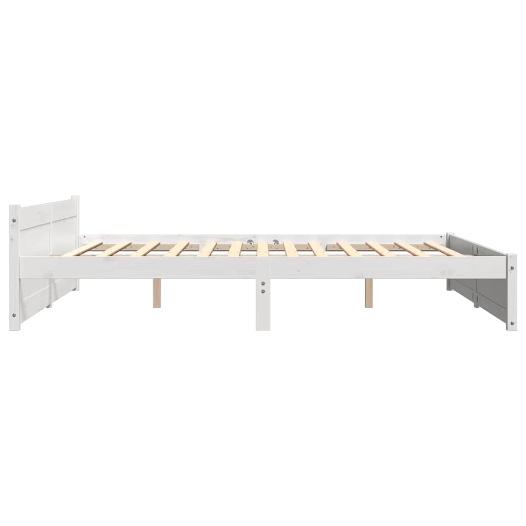 Cadre de lit sans matelas blanc bois massif 180x200 cm - XIOS