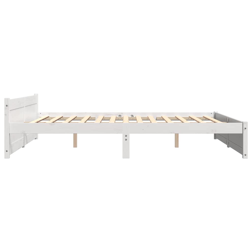 Cadre de lit sans matelas blanc bois massif 200x200 cm - XIOS